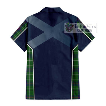 Duncan Tartan Short Sleeve Button Shirt with Family Crest and Lion Rampant Vibes Sport Style - Tartan Vibes Clothing