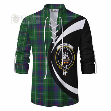 Tartan Vibes Clothing Duncan Tartan Ghillie Kilt Shirt with Family Crest Circle Style