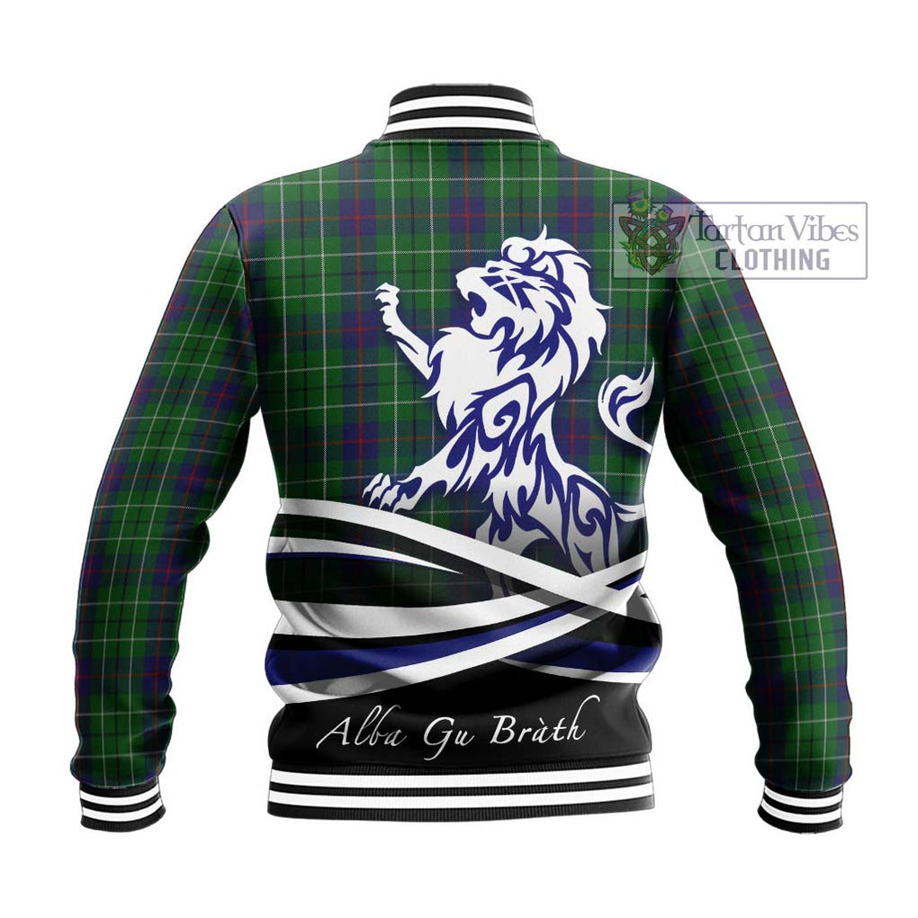 Duncan Tartan Baseball Jacket with Alba Gu Brath Regal Lion Emblem - Tartanvibesclothing Shop
