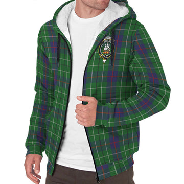 Duncan Tartan Sherpa Hoodie with Family Crest