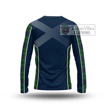 Duncan Tartan Long Sleeve T-Shirt with Family Crest and Lion Rampant Vibes Sport Style - Tartan Vibes Clothing