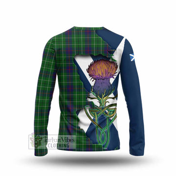 Tartan Vibes Clothing Duncan Tartan Family Crest Long Sleeve T-Shirt Scottish Thistle Celtic Inspired