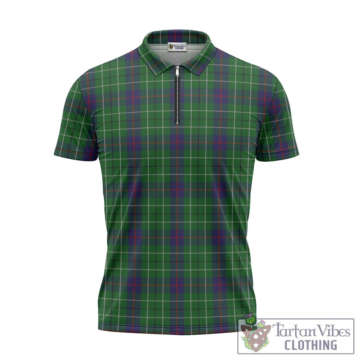Tartan Vibes Clothing Duncan Tartan Zipper Polo Shirt