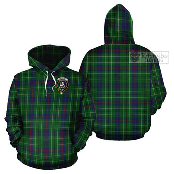 Duncan Tartan Cotton Hoodie with Family Crest