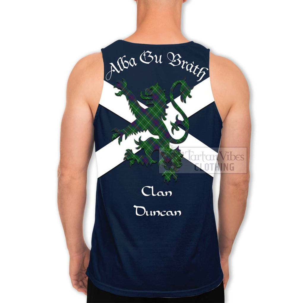 Tartan Vibes Clothing Duncan Tartan Lion Rampant Men's Tank Top – Proudly Display Your Heritage with Alba Gu Brath and Clan Name