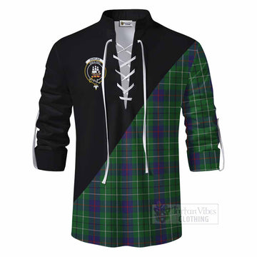 Tartan Vibes Clothing Duncan Tartan Ghillie Kilt Shirt with Family Crest and Military Logo Style