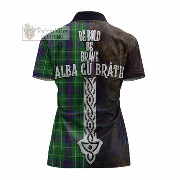Duncan Tartan Family Crest Women's Polo Shirt Alba Gu Brath Be Brave Lion Ancient Style