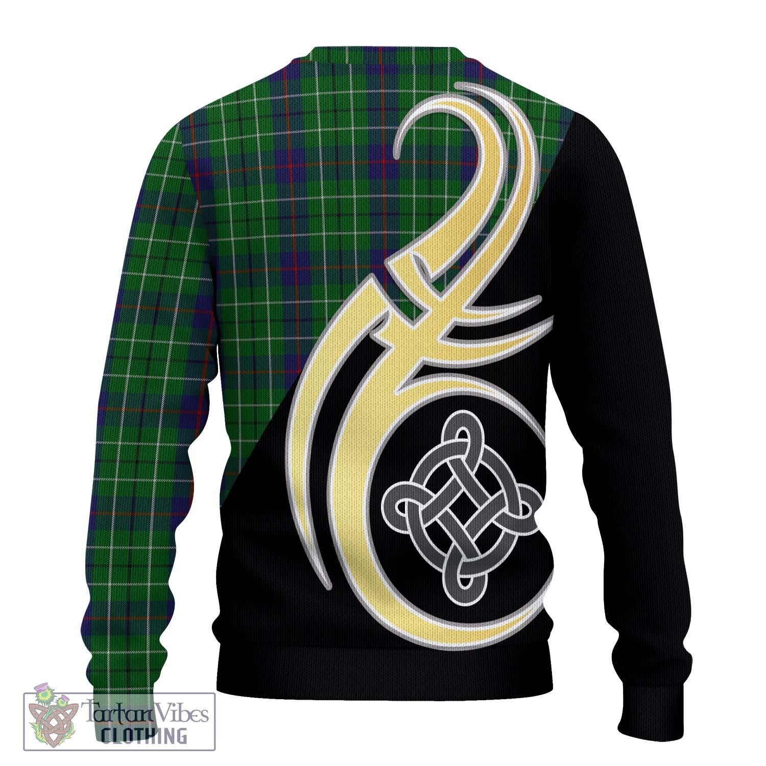 Duncan Tartan Knitted Sweater with Family Crest and Celtic Symbol Style - Tartan Vibes Clothing