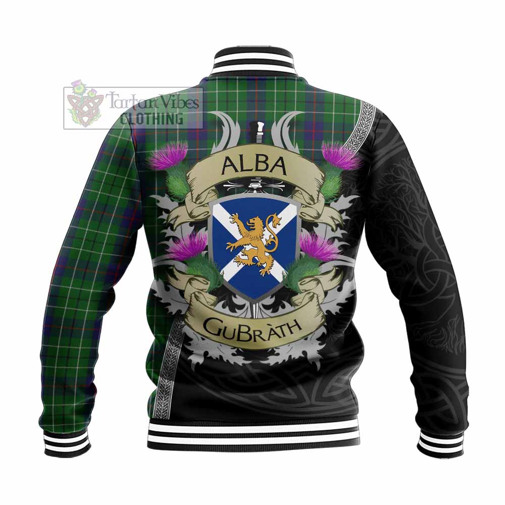 Tartan Vibes Clothing Duncan Tartan Family Crest Baseball Jacket Lion Rampant Royal Thistle Shield Celtic Inspired