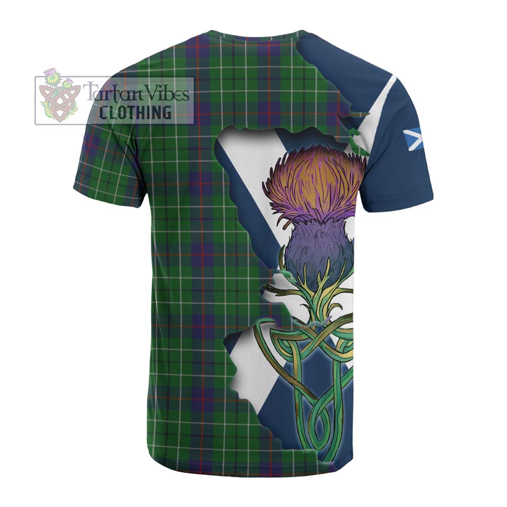 Tartan Vibes Clothing Duncan Tartan Family Crest Cotton T-shirt Scottish Thistle Celtic Inspired