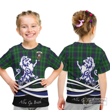 Duncan Tartan Kid T-Shirt with Alba Gu Brath Regal Lion Emblem - Tartanvibesclothing Shop