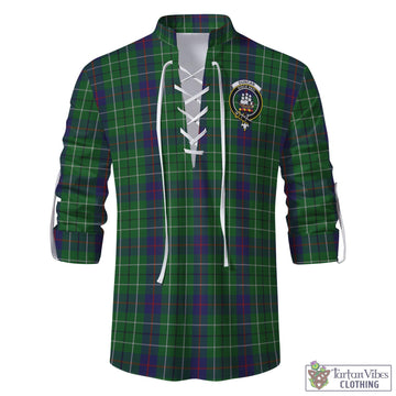 Tartan Vibes Clothing Duncan Tartan Men's Scottish Traditional Jacobite Ghillie Kilt Shirt with Family Crest