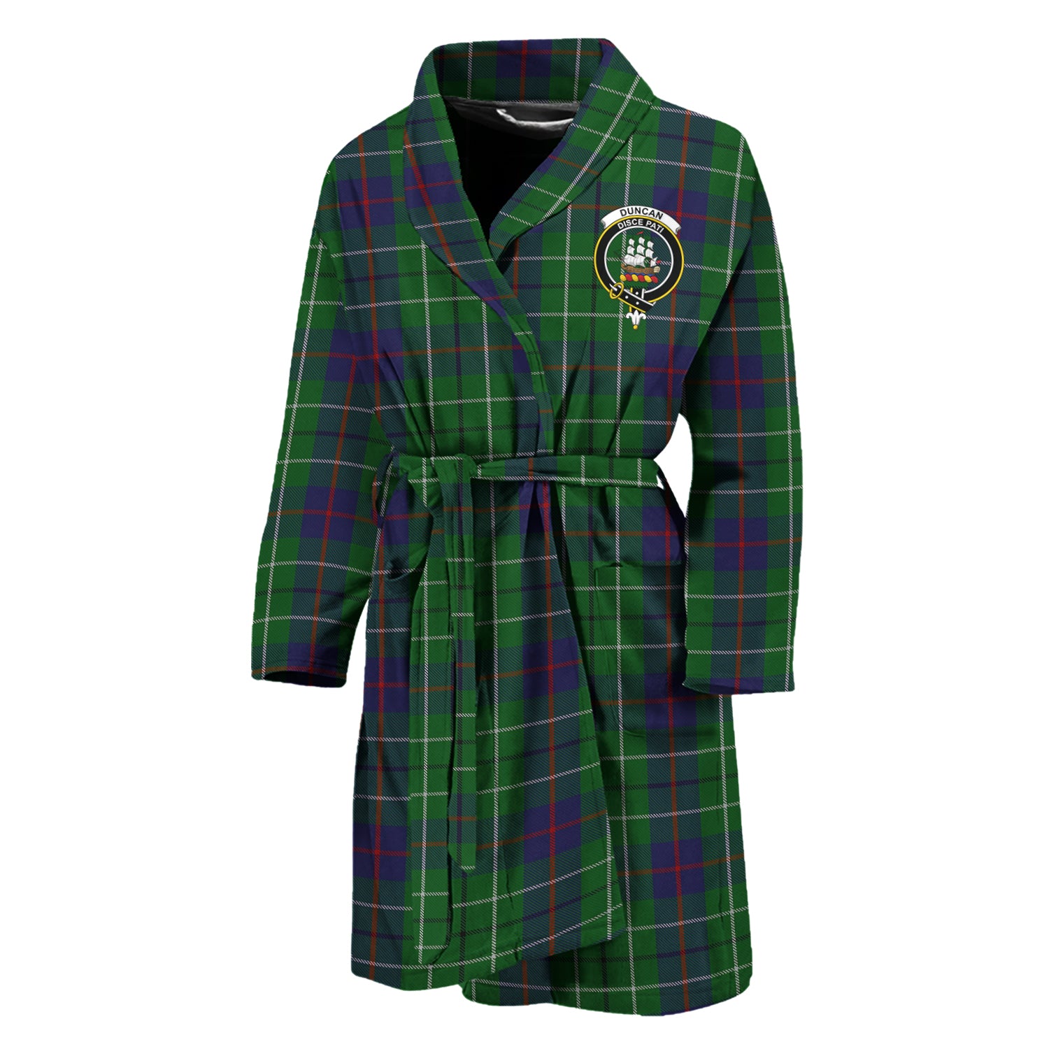 Duncan Tartan Bathrobe with Family Crest Unisex M - Tartan Vibes Clothing