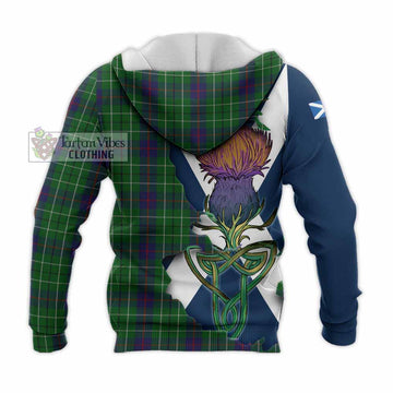 Duncan Tartan Family Crest Knitted Hoodie Scottish Thistle Celtic Inspired