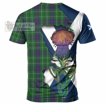 Tartan Vibes Clothing Duncan Tartan Family Crest T-Shirt Scottish Thistle Celtic Inspired