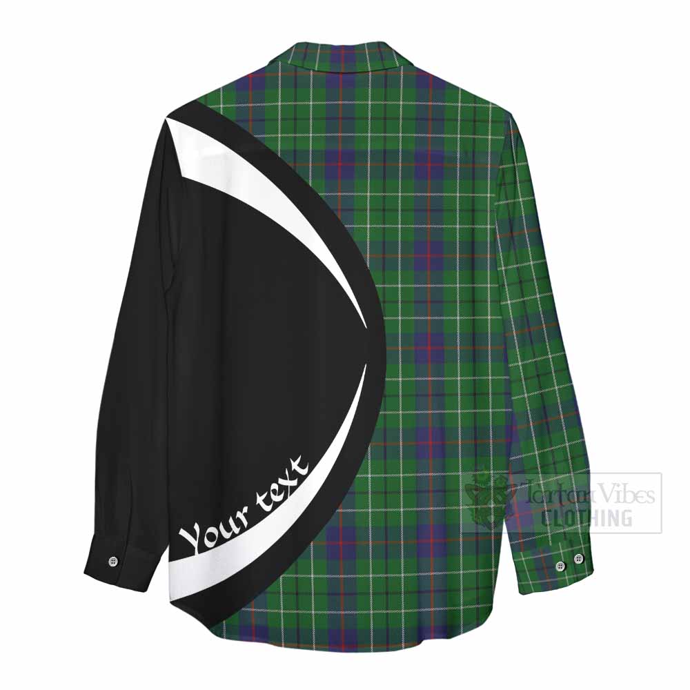 Tartan Vibes Clothing Duncan Tartan Women's Casual Shirt with Family Crest Circle Style