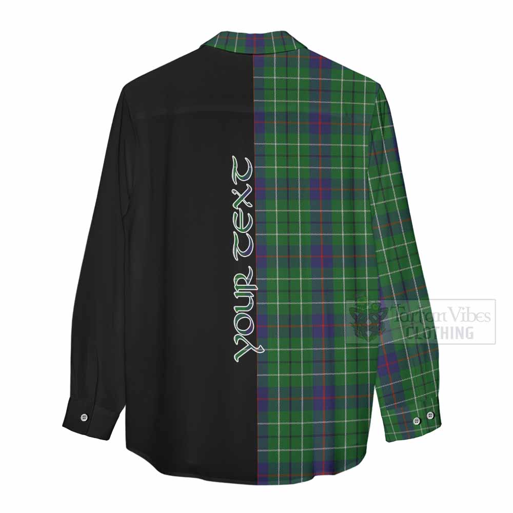 Tartan Vibes Clothing Duncan Tartan Women's Casual Shirt with Family Crest and Half Of Me Style