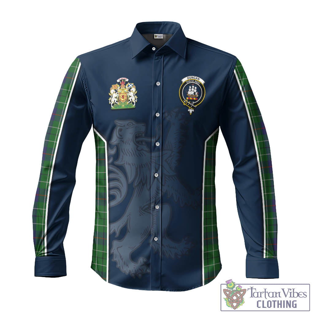 Tartan Vibes Clothing Duncan Tartan Long Sleeve Button Up Shirt with Family Crest and Lion Rampant Vibes Sport Style