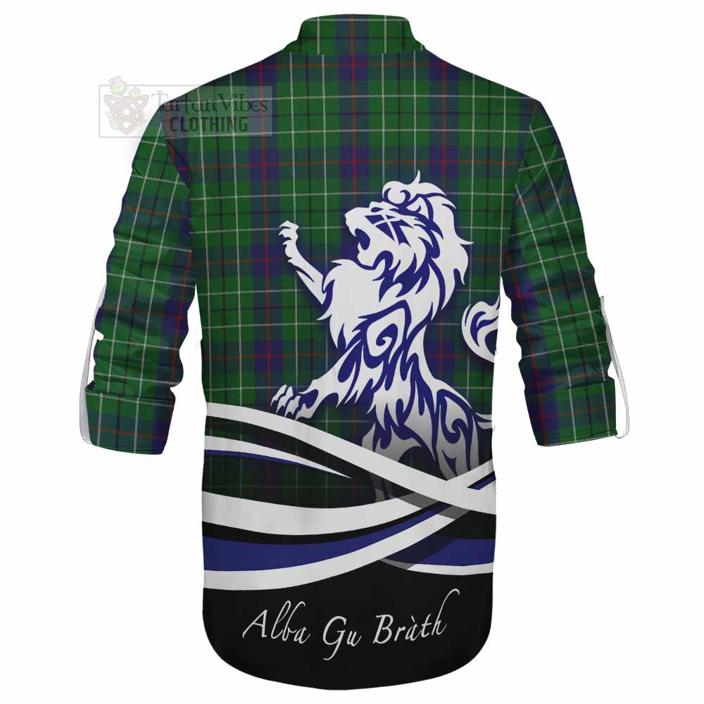 Tartan Vibes Clothing Duncan Tartan Ghillie Kilt Shirt with Alba Gu Brath Regal Lion Emblem