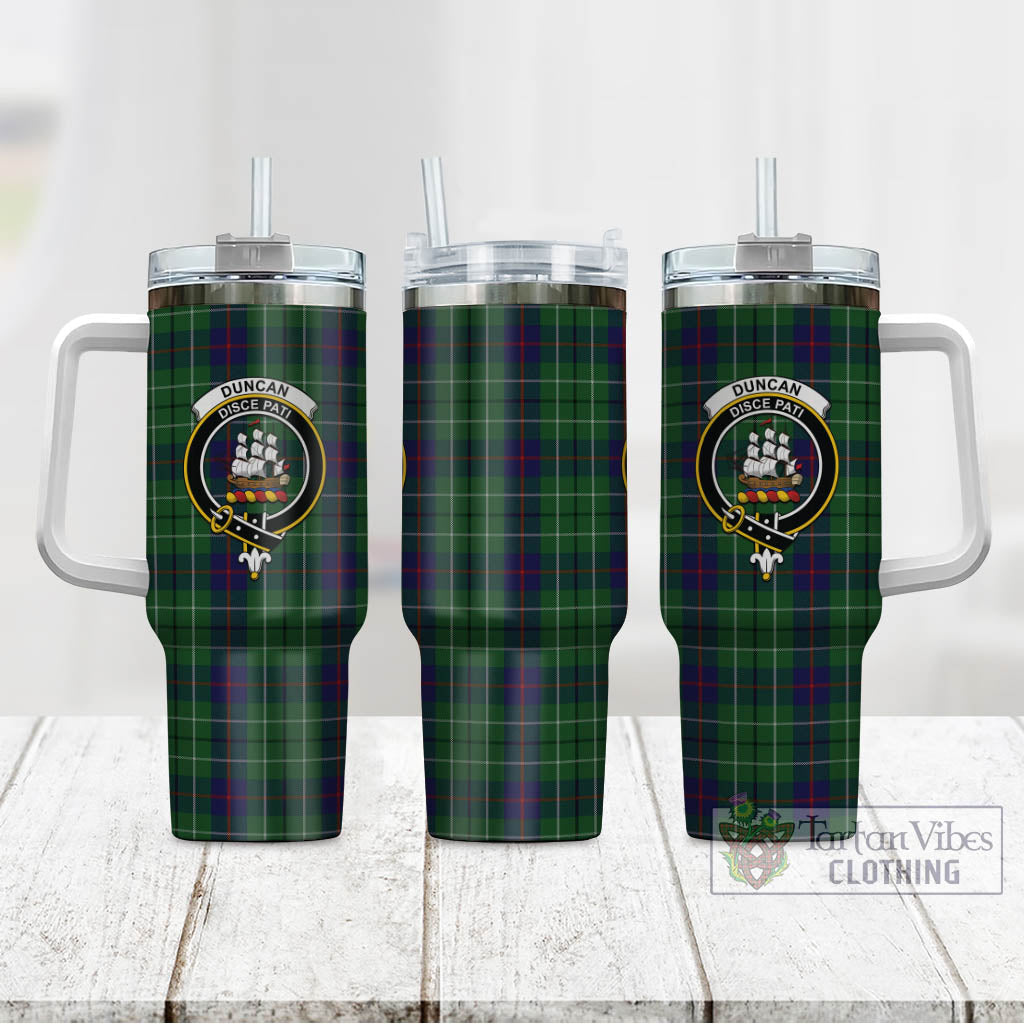 Tartan Vibes Clothing Duncan Tartan and Family Crest Tumbler with Handle