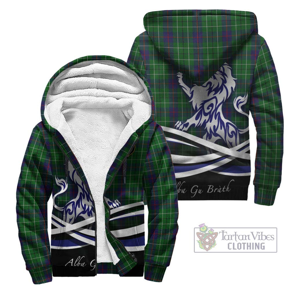 Duncan Tartan Sherpa Hoodie with Alba Gu Brath Regal Lion Emblem Unisex - Tartanvibesclothing Shop
