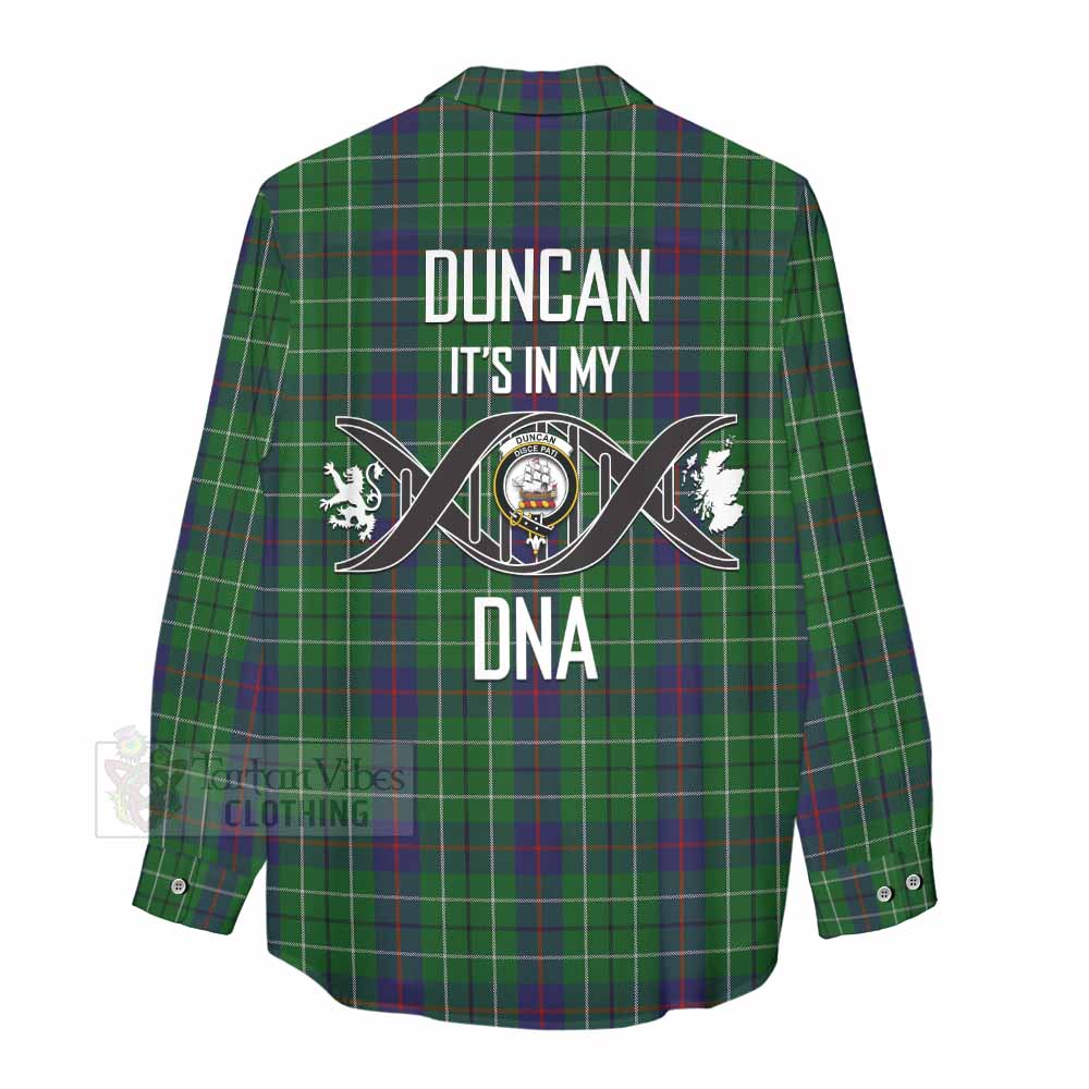 Tartan Vibes Clothing Duncan Tartan Women's Casual Shirt with Family Crest DNA In Me Style