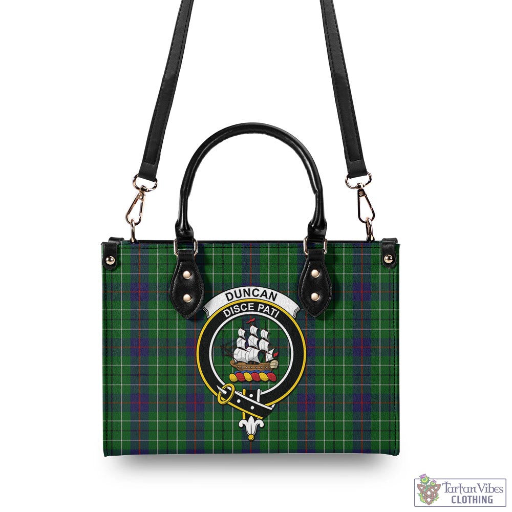 Tartan Vibes Clothing Duncan Tartan Luxury Leather Handbags with Family Crest