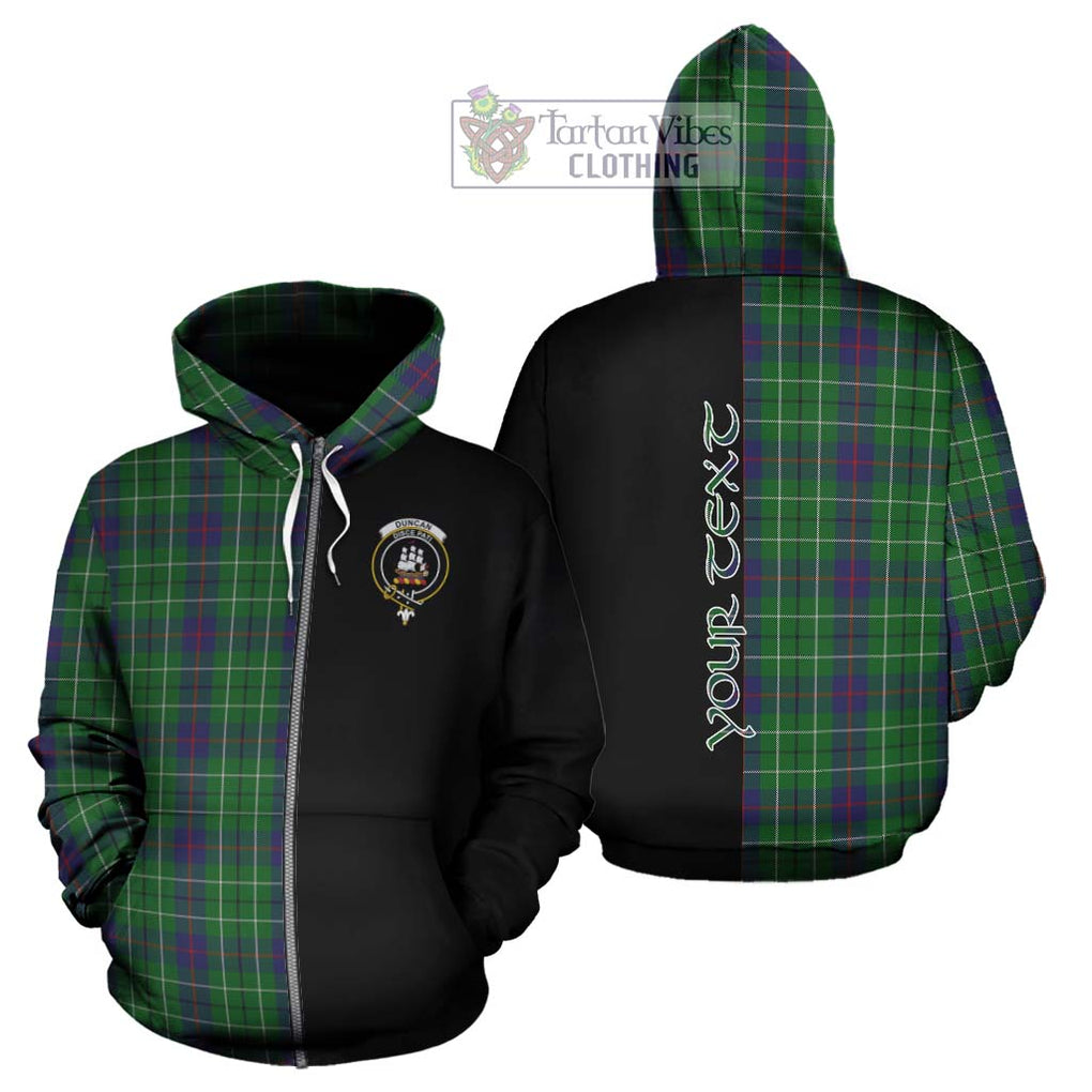 Duncan Tartan Hoodie with Family Crest and Half Of Me Style - Tartanvibesclothing Shop