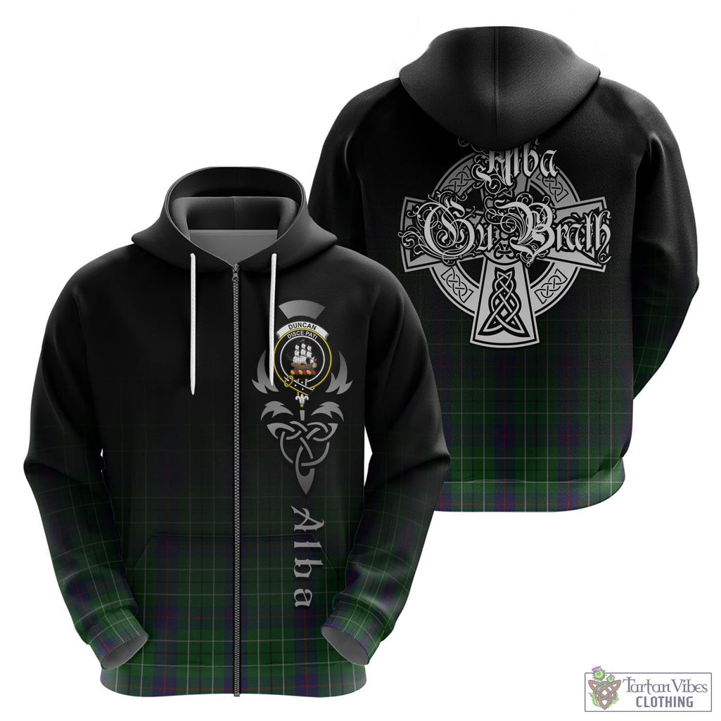 Duncan Tartan Hoodie Featuring Alba Gu Brath Family Crest Celtic Inspired - Tartan Vibes Clothing