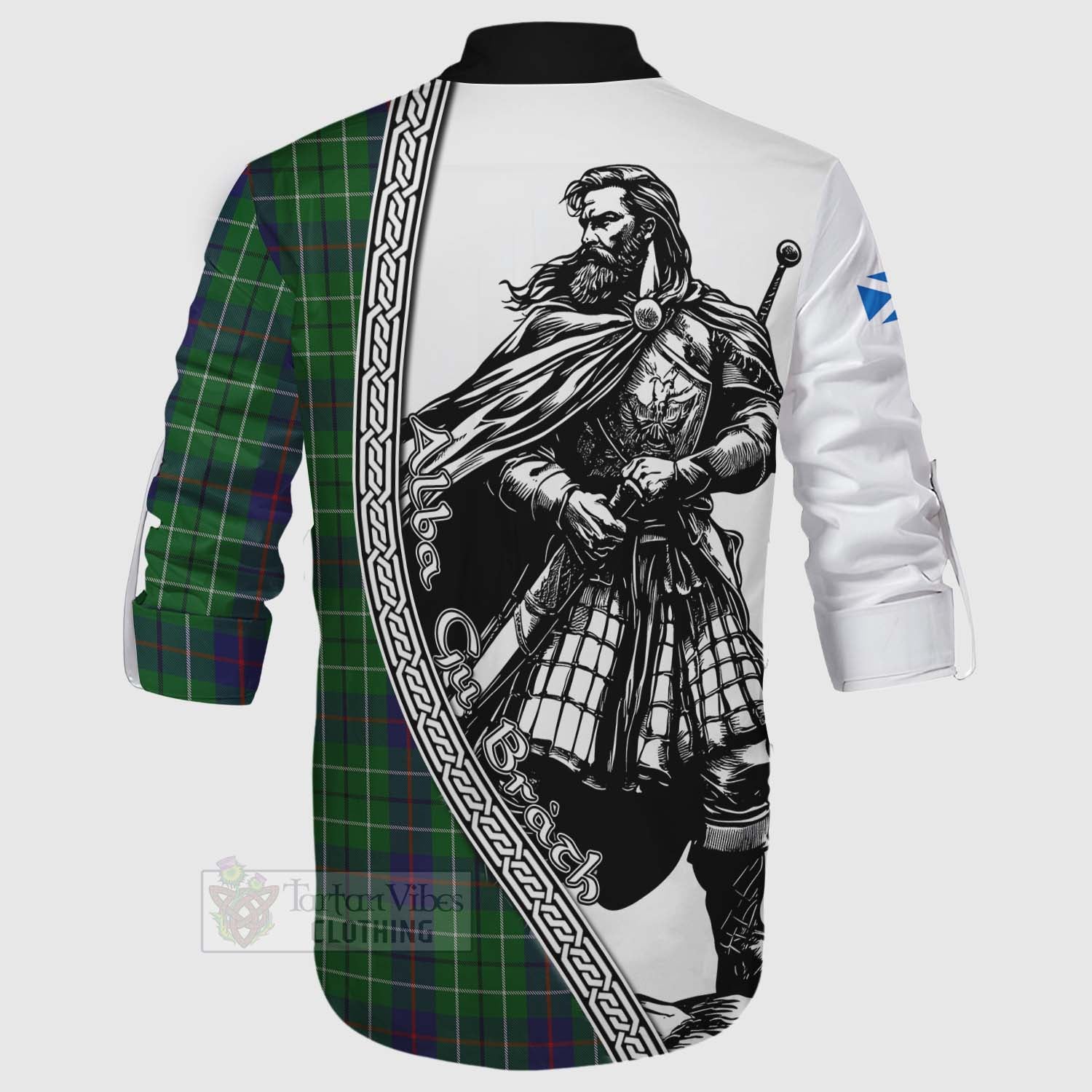 Tartan Vibes Clothing Duncan Tartan Clan Crest Ghillie Kilt Shirt with Highlander Warrior Celtic Style