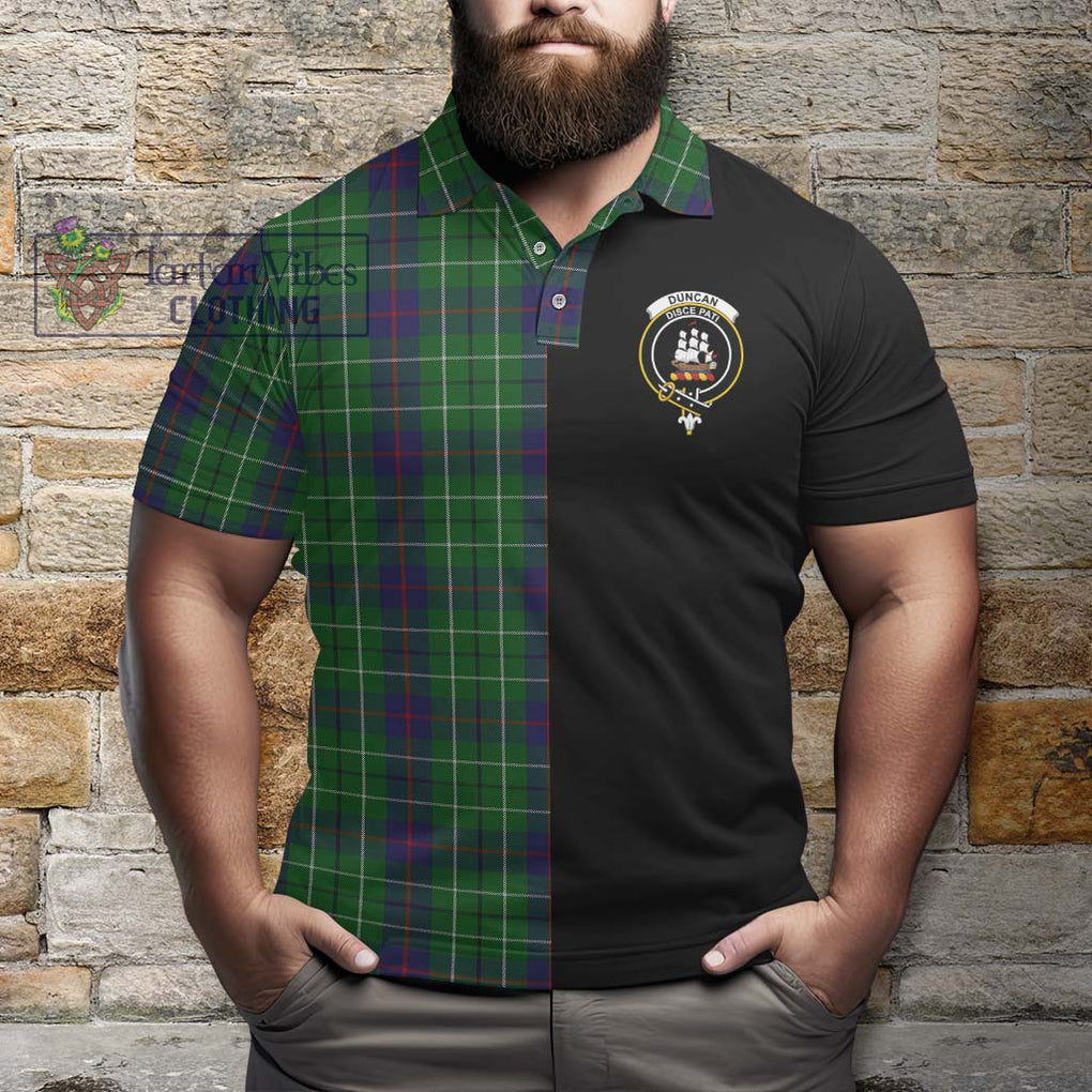 Duncan Tartan Polo Shirt with Family Crest and Half Of Me Style - Tartanvibesclothing Shop