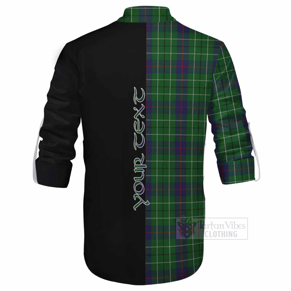 Tartan Vibes Clothing Duncan Tartan Ghillie Kilt Shirt with Family Crest and Half Of Me Style