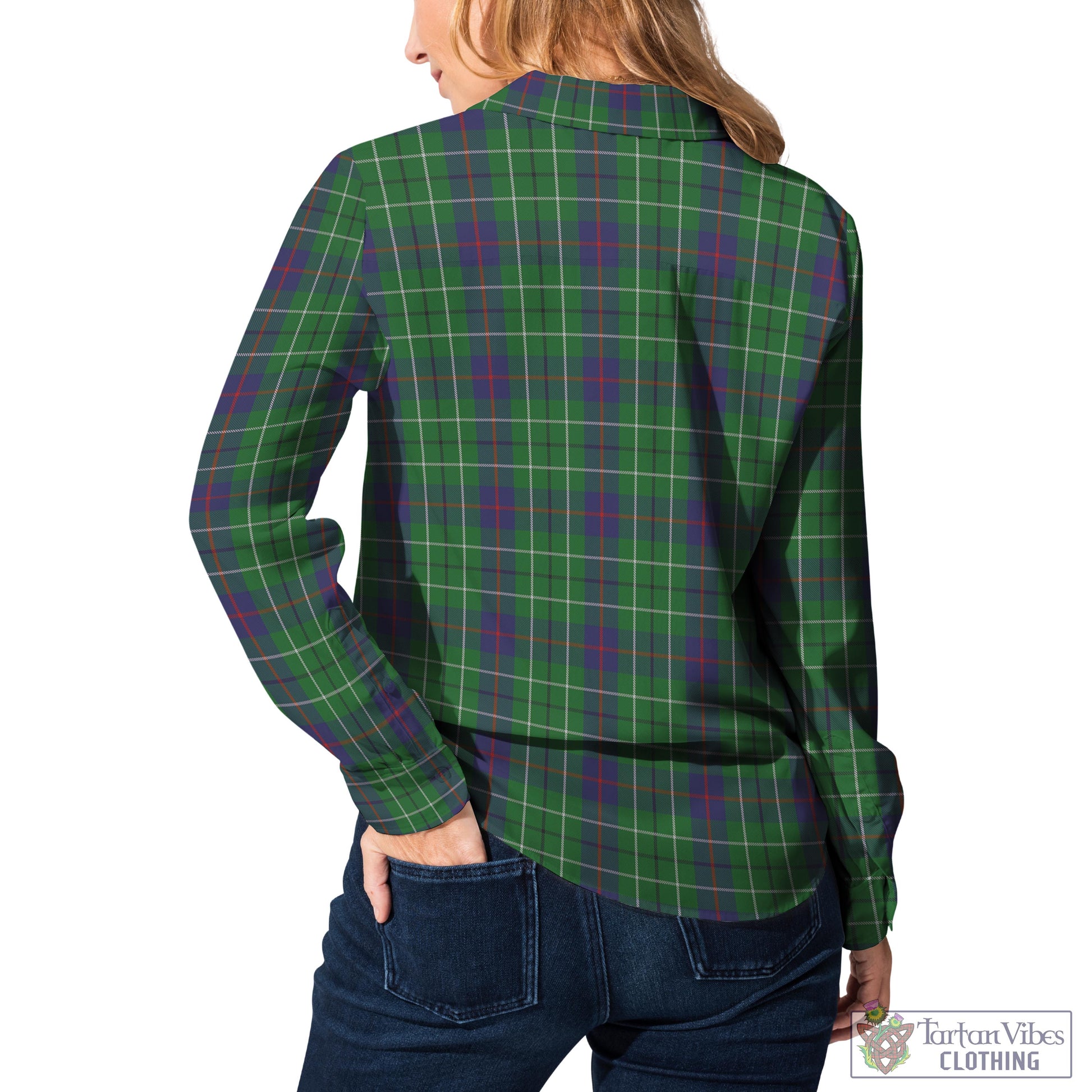 Tartan Vibes Clothing Duncan Tartan Womens Casual Shirt with Family Crest