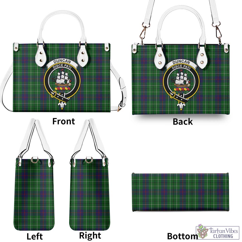 Tartan Vibes Clothing Duncan Tartan Luxury Leather Handbags with Family Crest