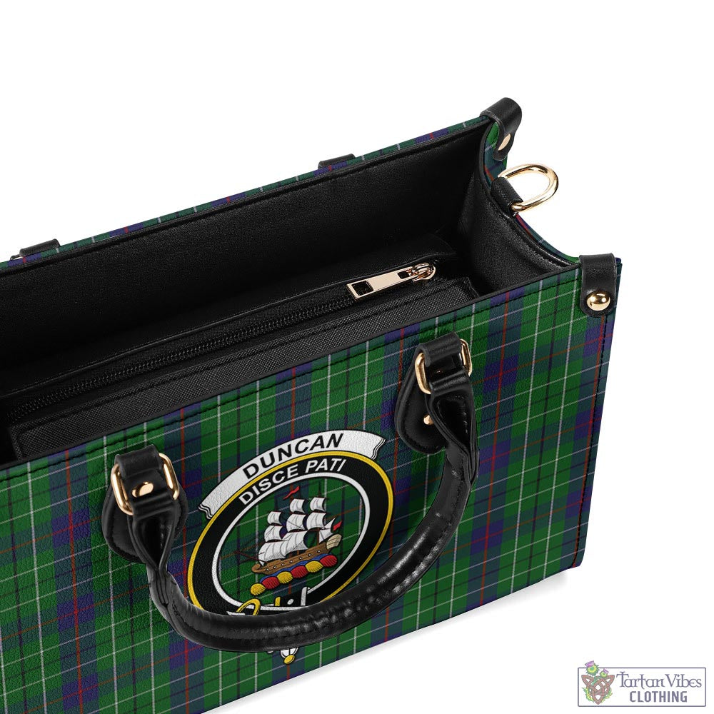 Tartan Vibes Clothing Duncan Tartan Luxury Leather Handbags with Family Crest