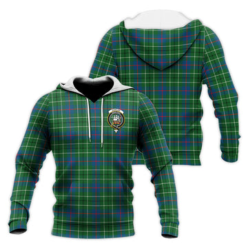 Duncan Ancient Tartan Knitted Hoodie with Family Crest