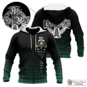 Duncan Ancient Tartan Knitted Hoodie Featuring Alba Gu Brath Family Crest Celtic Inspired