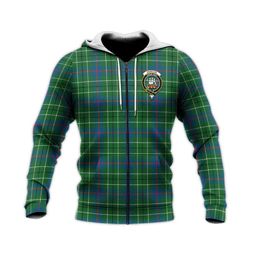 Duncan Ancient Tartan Knitted Hoodie with Family Crest