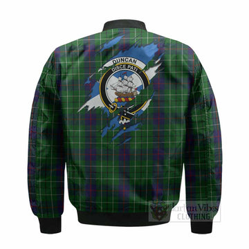 Duncan Clan Crest In Me Tartan Bomber Jacket Scotland Flag Style