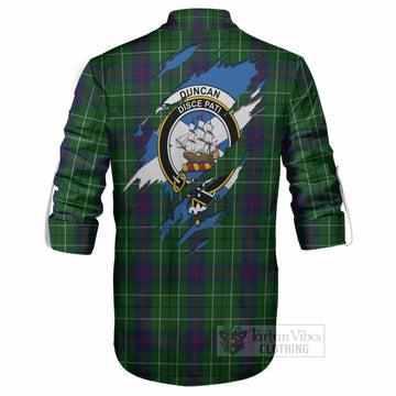Duncan Clan Crest In Me Tartan Ghillie Shirt Scotland Flag Style