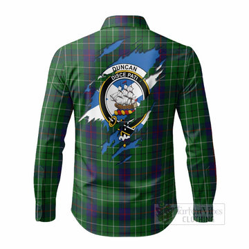 Duncan Clan Crest In Me Tartan Long Sleeve Button Shirts Scotland Flag Style