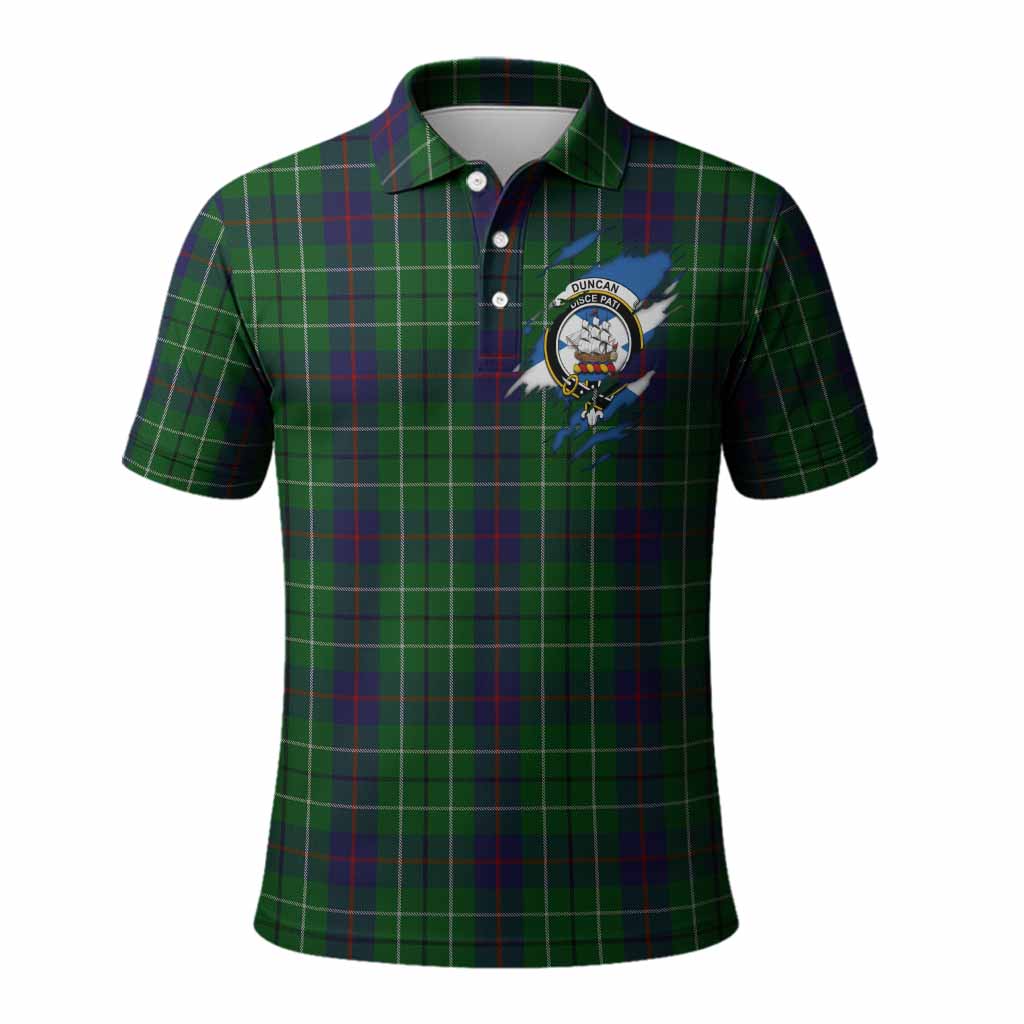 Duncan Clan Crest In Me Tartan Polo Shirt Scotland Flag Style