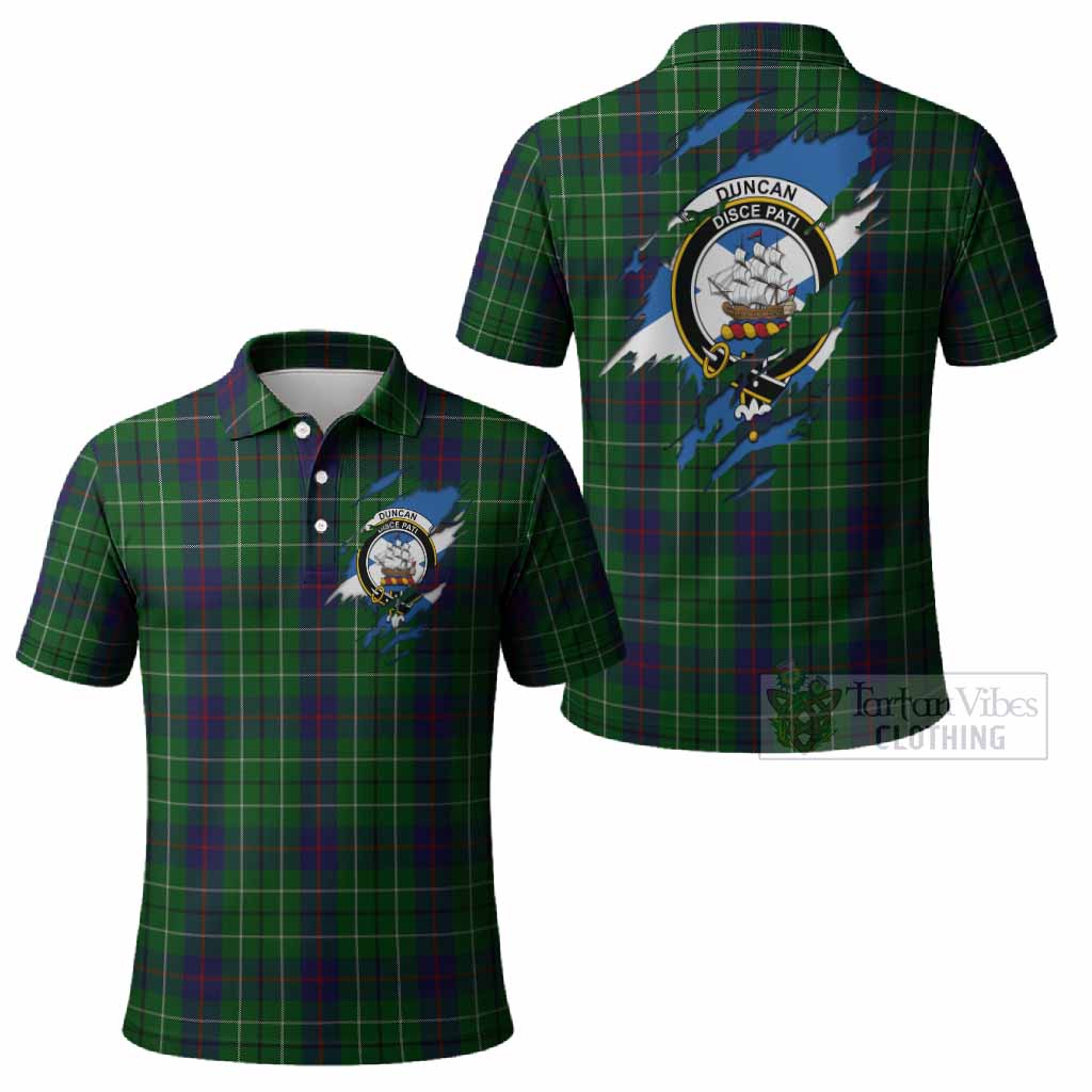 Duncan Clan Crest In Me Tartan Polo Shirt Scotland Flag Style