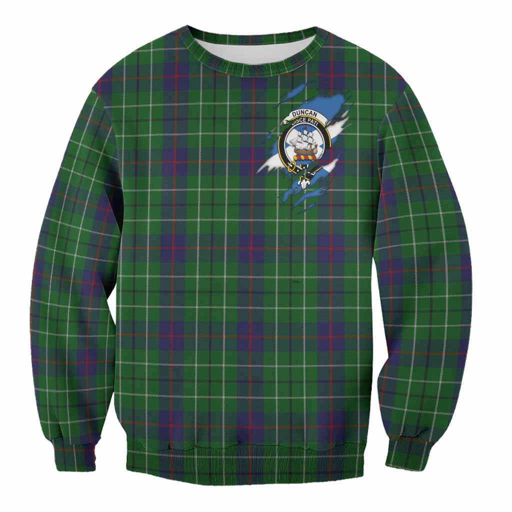 Duncan Clan Crest In Me Tartan Sweatshirt Scotland Flag Style