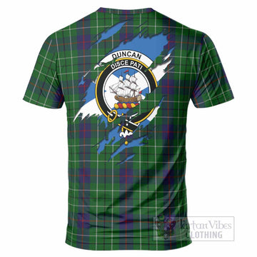 Duncan Clan Crest In Me Tartan T-Shirt Scotland Flag Style
