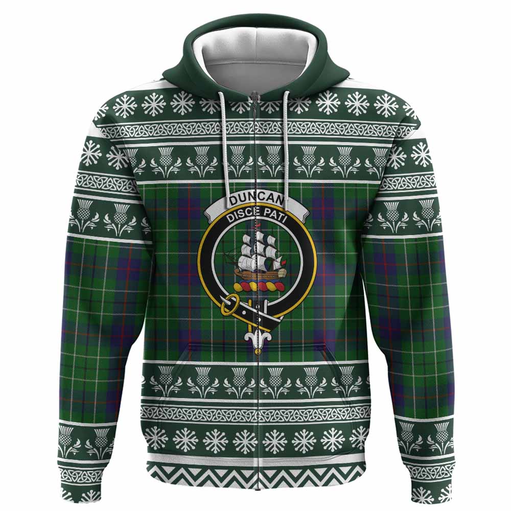 Duncan Clan Tartan Christmas Hoodie with Family Crest - Tartan Vibes Clothing