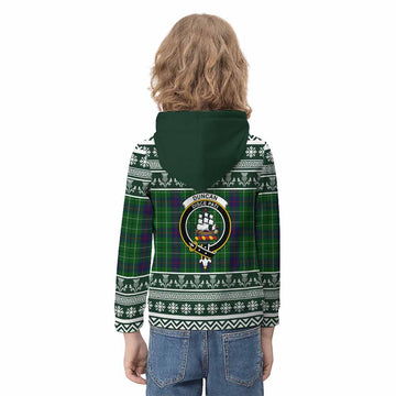 Duncan Clan Tartan Christmas Kid Hoodie with Family Crest