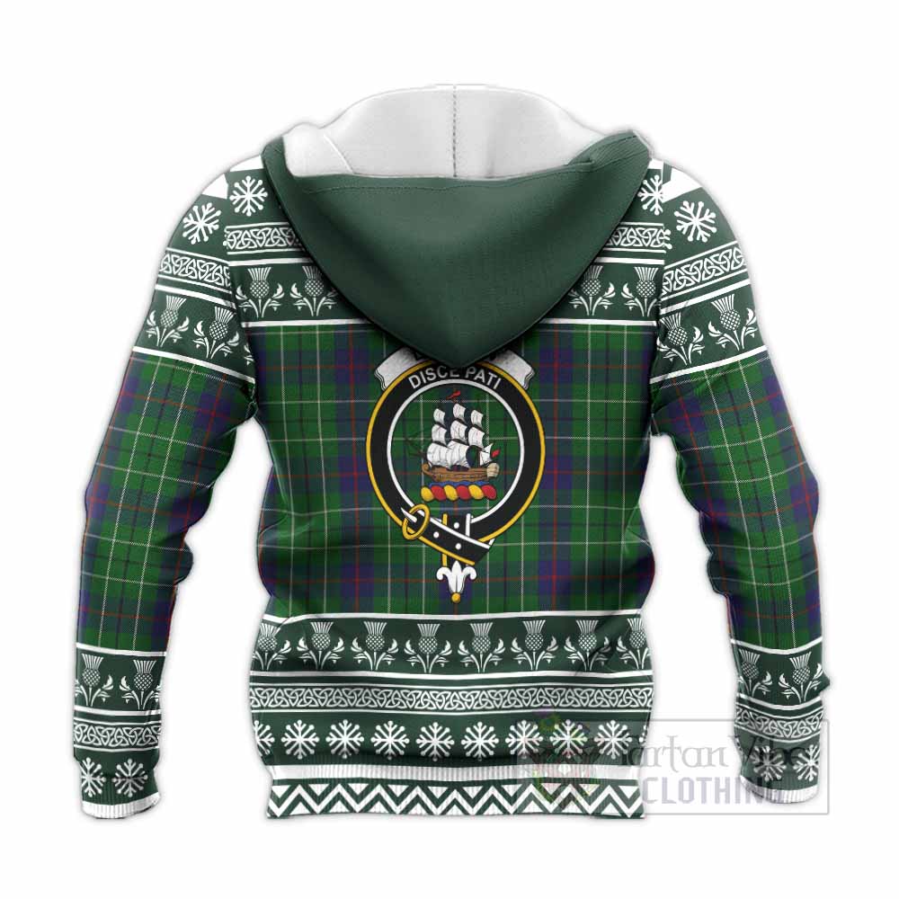 Duncan Clan Tartan Christmas Knitted Hoodie with Family Crest - Tartan Vibes Clothing