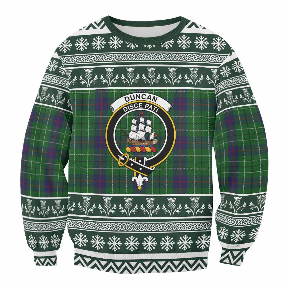 Duncan Clan Tartan Christmas Sweatshirt with Family Crest - Tartan Vibes Clothing