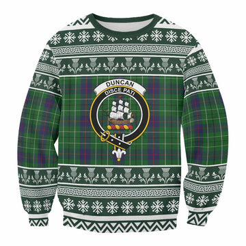 Duncan Clan Tartan Christmas Sweatshirt with Family Crest